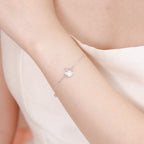 ELVORIA Alina Swan Bracelet – Platinum Plated 925 Sterling Silver