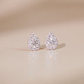 ELVORIA 5mm Moissanite Teardrop Earrings GRA – Platinum Plated 925 Sterling Silver