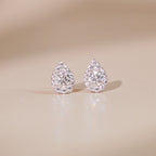 ELVORIA 5mm Moissanite Teardrop Earrings GRA – Platinum Plated 925 Sterling Silver