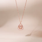 ELVORIA Chérie Bag Necklace – 18K Rose Gold Plated 925 Sterling Silver