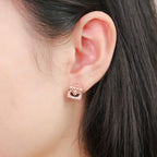 ELVORIA Chérie Bag Earrings – 18K Rose Gold Plated 925 Sterling Silver