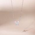 ELVORIA Lynn Butterfly Moissanite Necklace 4mm – Platinum Plated 925 Sterling Silver (GRA Certified)