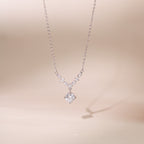 ELVORIA Yuna Dew Drop Necklace – Platinum Plated 925 Sterling Silver
