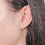 ELVORIA Lynn Butterfly Moissanite Earrings 3mm – Platinum Plated 925 Sterling Silver