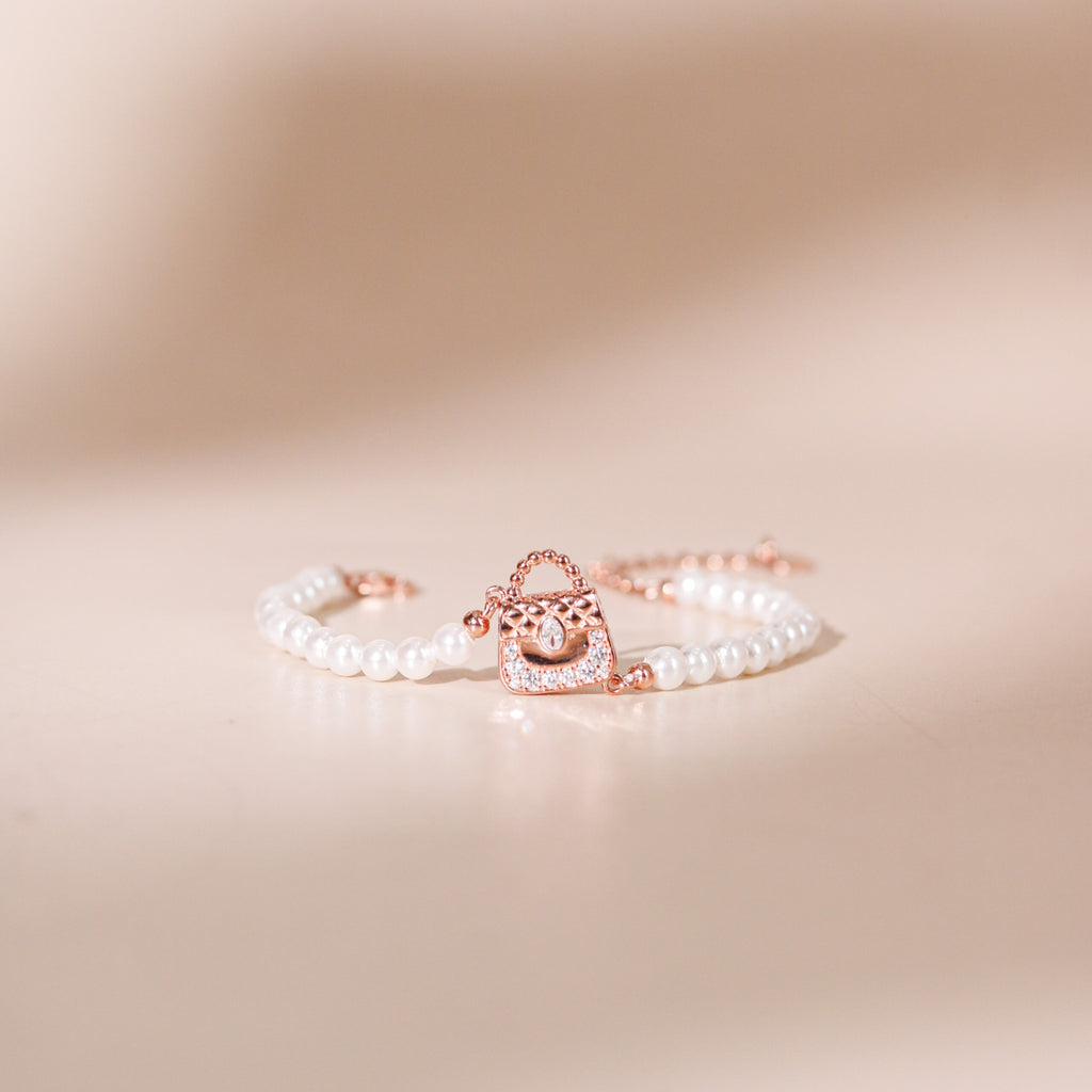 ELVORIA Chérie Bag Mini Handbag Rose Gold Bracelet – 18K Gold Plated 925 Sterling Silver