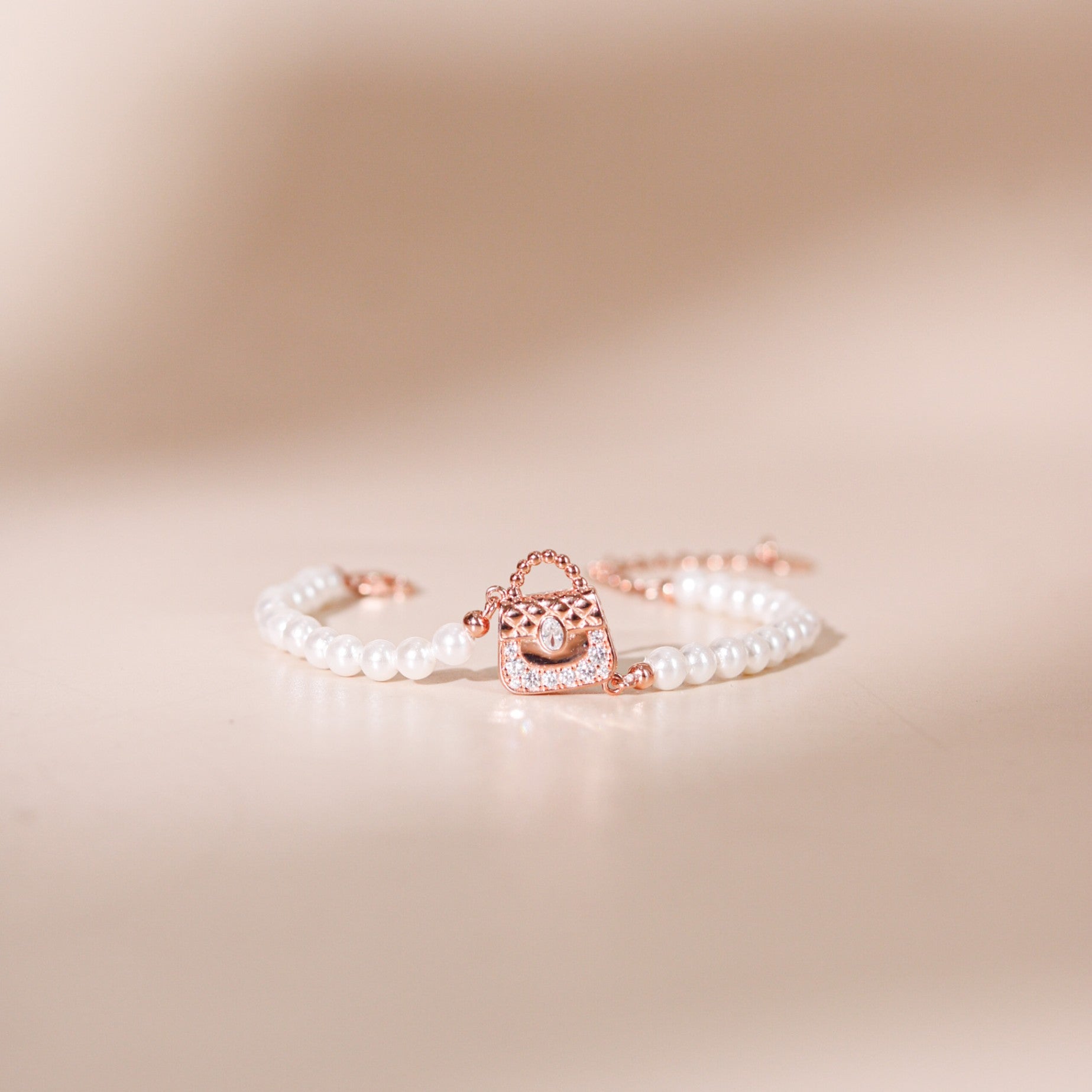 ELVORIA Chérie Bag Mini Handbag Rose Gold Bracelet – 18K Gold Plated 925 Sterling Silver