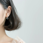 Sparkling CZ Hoop Earrings – 925 Sterling Silver Circle Earrings