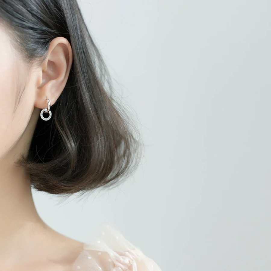 Sparkling CZ Hoop Earrings – 925 Sterling Silver Circle Earrings