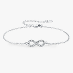 Elegant D Color Moissanite Infinity Bracelet – 925 Sterling Silver