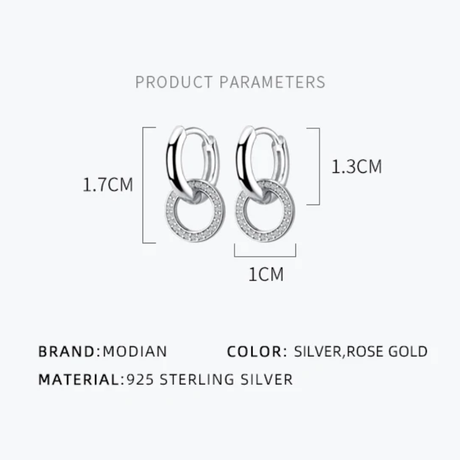 Sparkling CZ Hoop Earrings – 925 Sterling Silver Circle Earrings