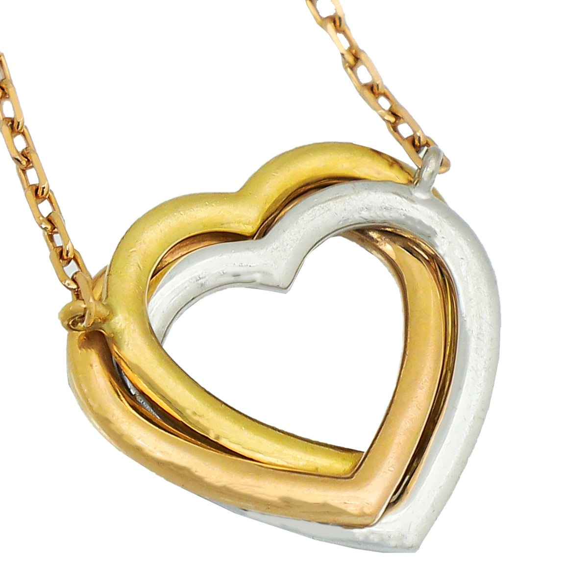 18K Celestial Trinity Heart Full Diamond Necklace