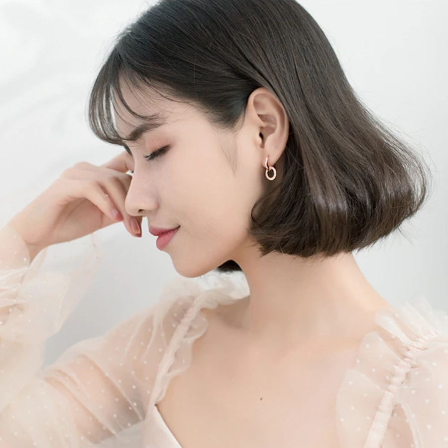 Sparkling CZ Hoop Earrings – 925 Sterling Silver Circle Earrings