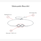 Elegant D Color Moissanite Infinity Bracelet – 925 Sterling Silver