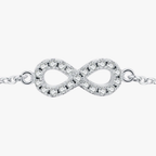 Elegant D Color Moissanite Infinity Bracelet – 925 Sterling Silver