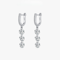 Sparkling Clear CZ Swing Dangle Earrings – 925 Sterling Silver