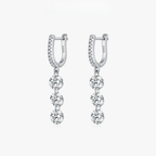 Sparkling Clear CZ Swing Dangle Earrings – 925 Sterling Silver