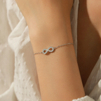 Elegant D Color Moissanite Infinity Bracelet – 925 Sterling Silver
