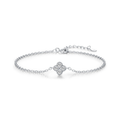 Lucky Four Leaf Clover CZ Bracelet – 925 Sterling Silver