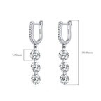 Sparkling Clear CZ Swing Dangle Earrings – 925 Sterling Silver