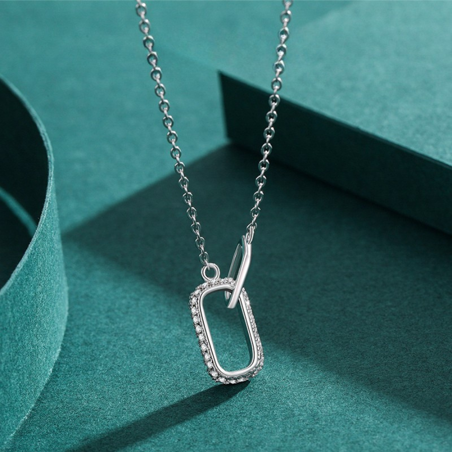 Sparkling CZ Lock Necklace – Romantic 925 Sterling Silver Jewelry