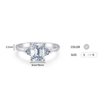 Elegant Emerald Cut CZ Ring – 925 Sterling Silver