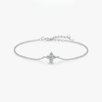 Elegant Four Leaf Clover CZ Bracelet – 925 Sterling Silver