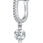 Sparkling Clear CZ Swing Dangle Earrings – 925 Sterling Silver