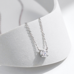 D Color Moissanite Pendant Necklace – Elegant 925 Sterling Silver Jewelry