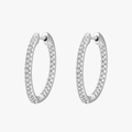 Classic Clear CZ Hoop Earrings – 925 Sterling Silver