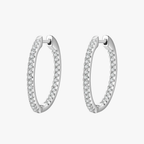 Classic Clear CZ Hoop Earrings – 925 Sterling Silver