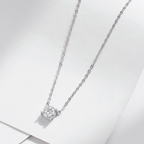D Color Moissanite Pendant Necklace – Elegant 925 Sterling Silver Jewelry