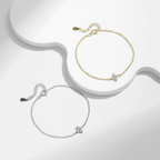 Elegant Four Leaf Clover CZ Bracelet – 925 Sterling Silver
