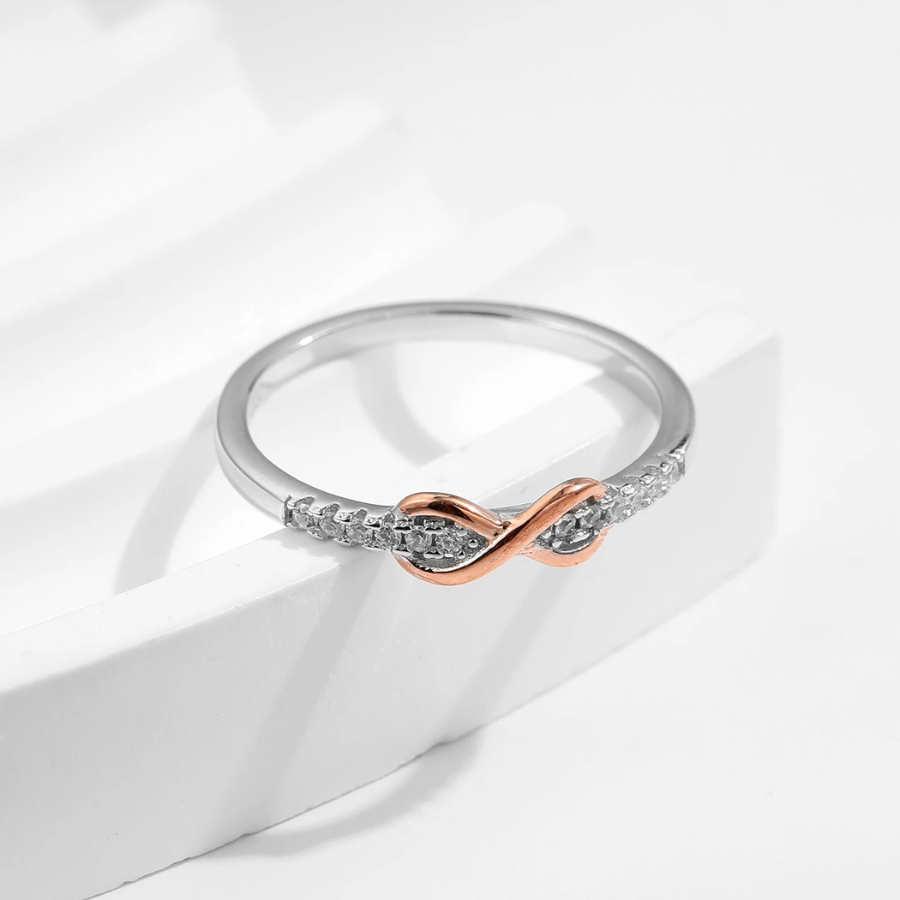Rose Gold Infinity Ring – 925 Sterling Silver
