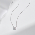 D Color Moissanite Pendant Necklace – Elegant 925 Sterling Silver Jewelry
