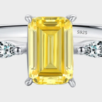 Elegant Emerald Cut Zirconia Ring – 925 Sterling Silver