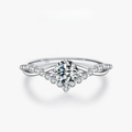 Elegant Crown Moissanite Engagement Ring – D Color 925 Sterling Silver