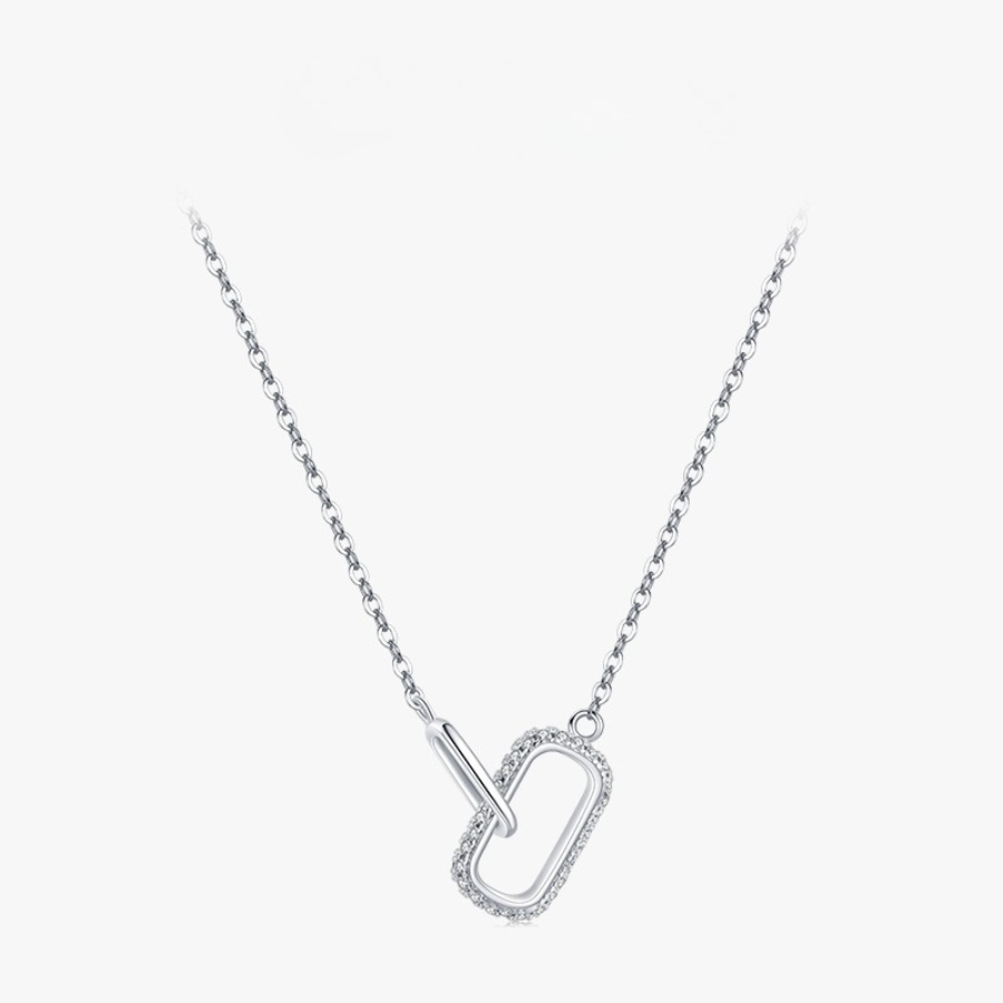 Sparkling CZ Lock Necklace – Romantic 925 Sterling Silver Jewelry
