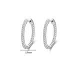 Classic Clear CZ Hoop Earrings – 925 Sterling Silver