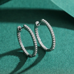 Classic Clear CZ Hoop Earrings – 925 Sterling Silver