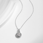 D Color 1 Carat Moissanite Pendant Necklace – Elegant 925 Sterling Silver Jewelry