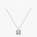 Elegant Square CZ Necklace – Platinum Plated 925 Sterling Silver Fine Jewelry