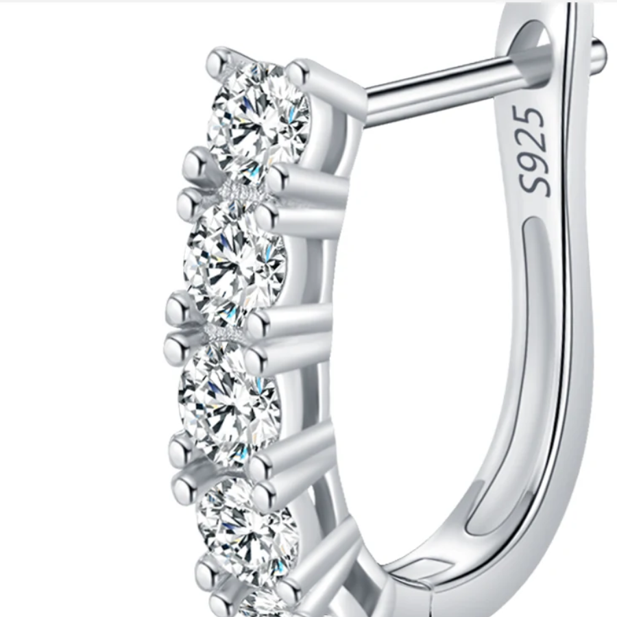 Elegant D Color Moissanite U-Shape Earrings – 925 Sterling Silver