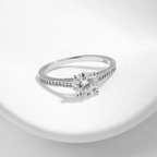 Elegant D Color Moissanite Ring – 925 Sterling Silver