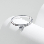 D Color Square Moissanite Ring – 925 Sterling Silver