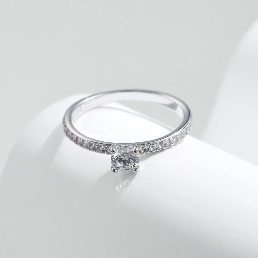 D Color Square Moissanite Ring – 925 Sterling Silver