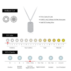 Trendy Rectangle Moissanite Necklace – D Color 925 Sterling Silver Jewelry