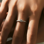 D Color Square Moissanite Ring – 925 Sterling Silver