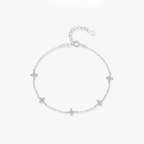 Dainty Mini Flower CZ Bracelet – 925 Sterling Silver
