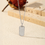 Trendy Rectangle Moissanite Necklace – D Color 925 Sterling Silver Jewelry