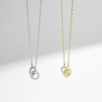 Circle Lock Pendant Necklace – Sparkling 925 Sterling Silver Everyday Jewelry